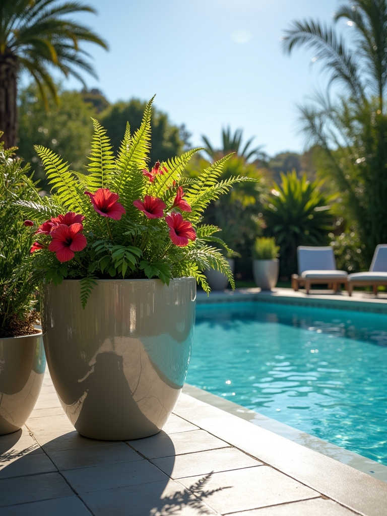 modern durable pool planters