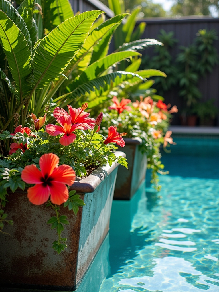 modern rustic metal planters