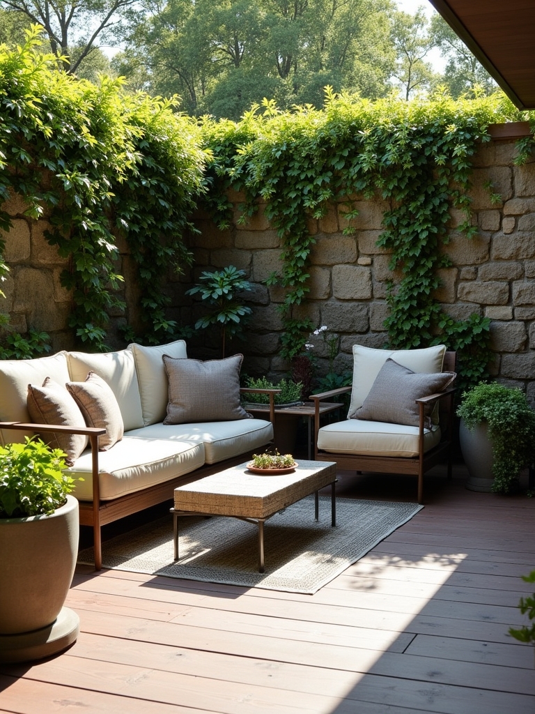 natural privacy with stone