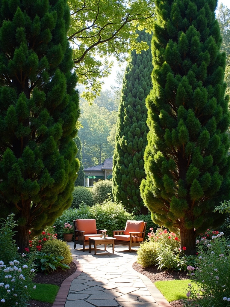 natural tree privacy barrier