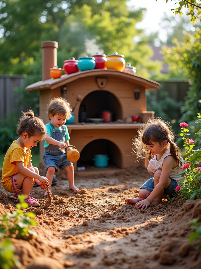 outdoor cooking play area