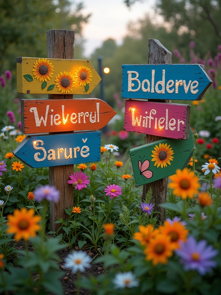 playful garden signage ideas