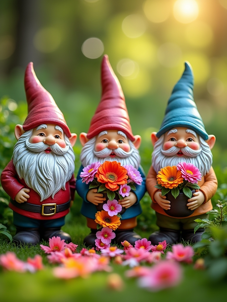 playful gnome garden planters