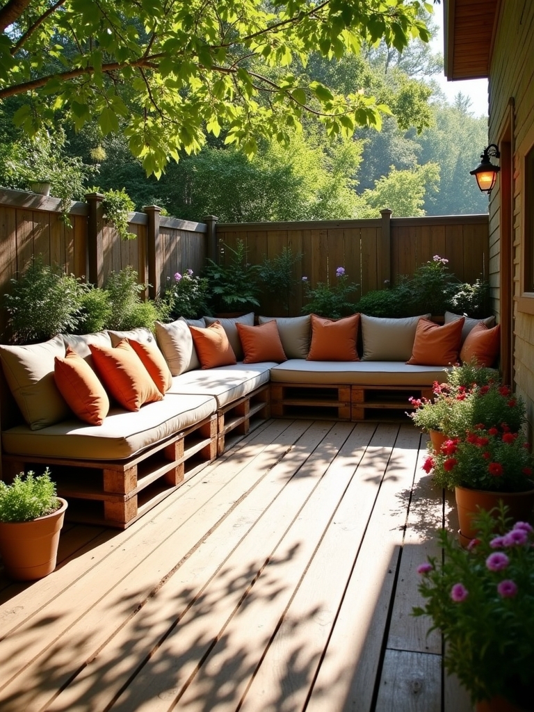 rustic pallet deck seating