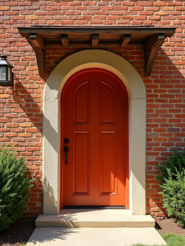 rustic red and cream