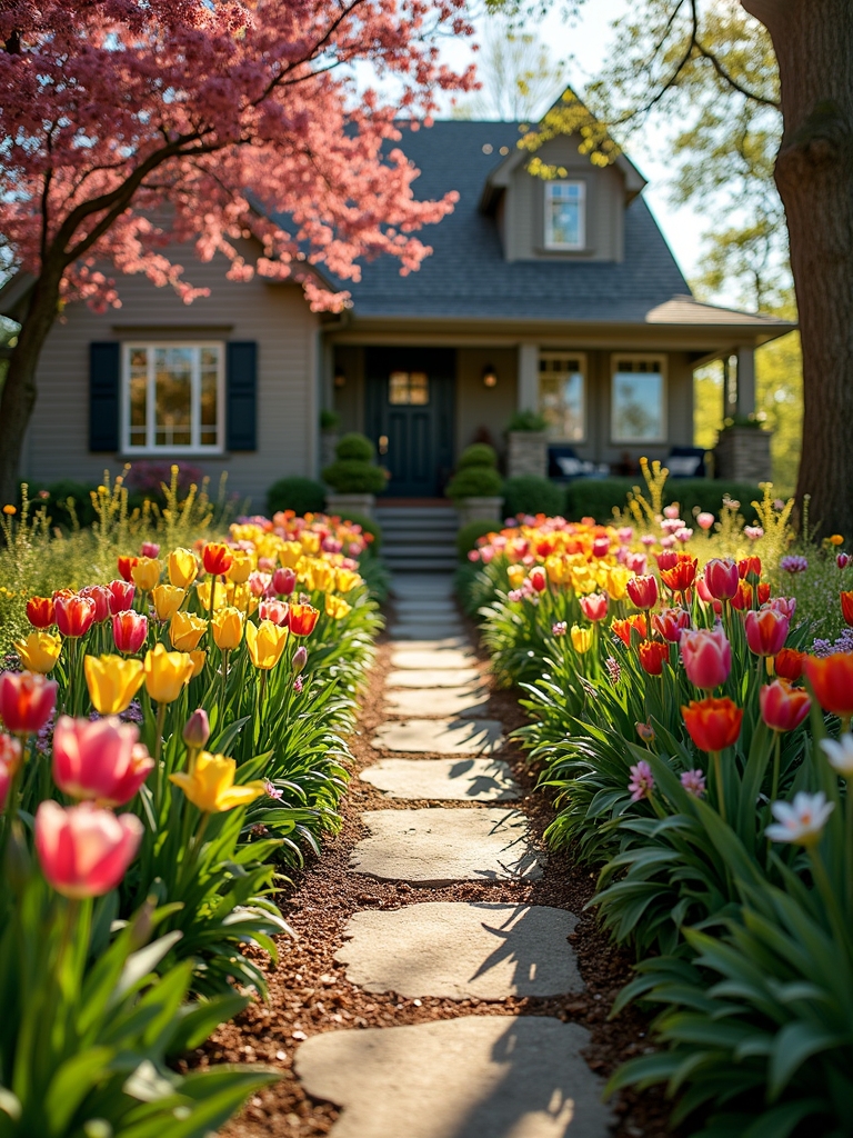 seasonal colorful flower display