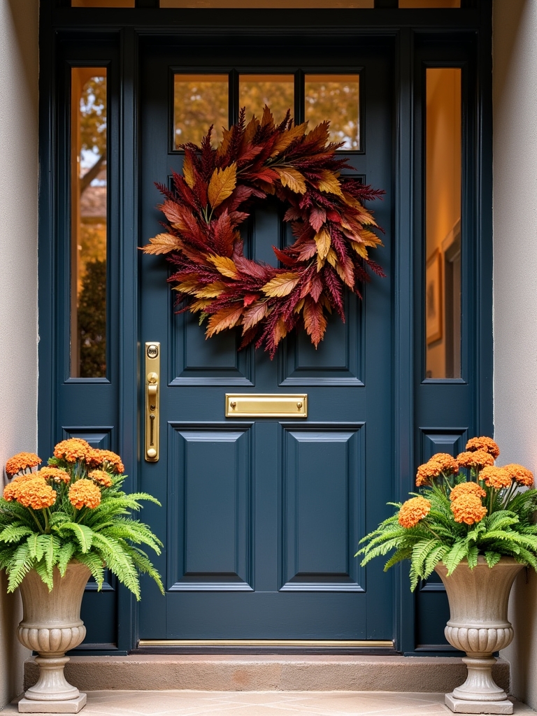 seasonal wreaths and planters