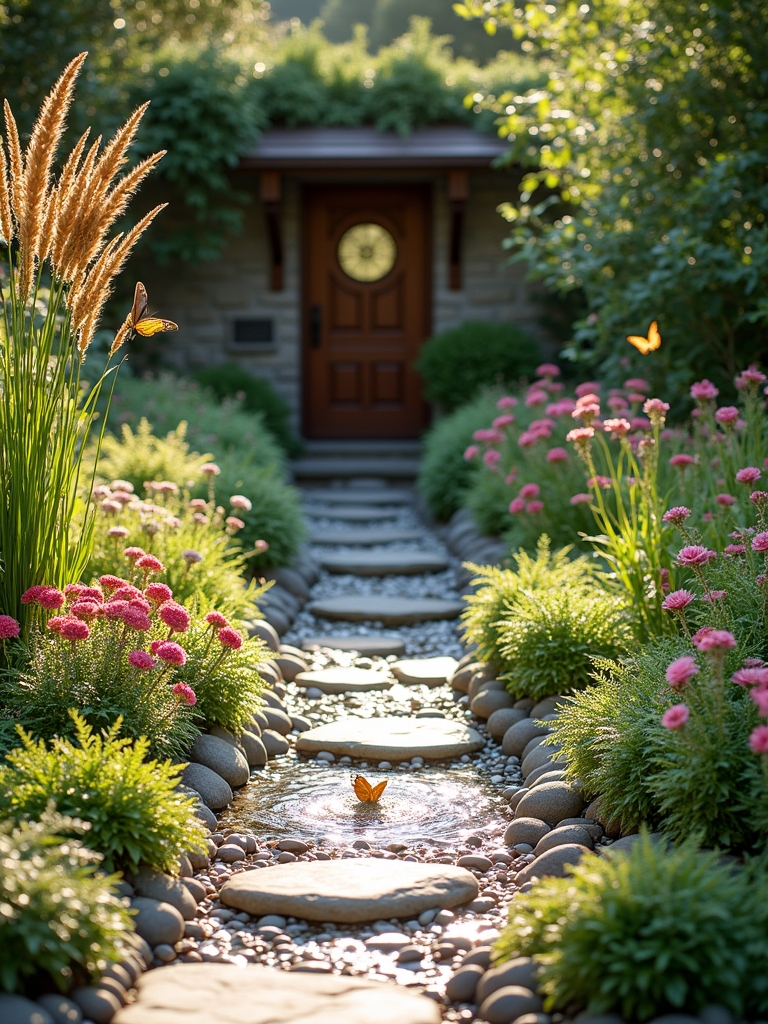 serene entryway water feature