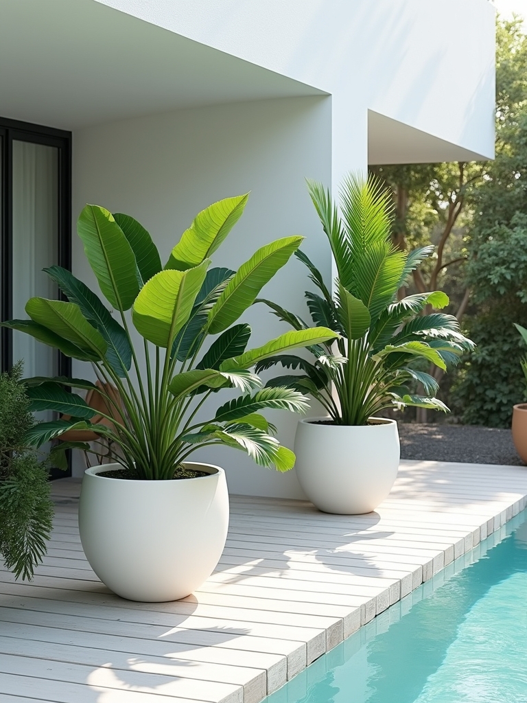 serene minimalist poolside aesthetics