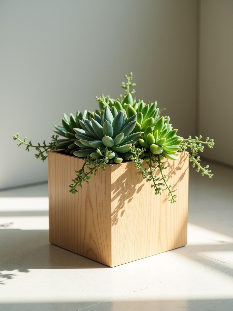 sleek minimalist plant display