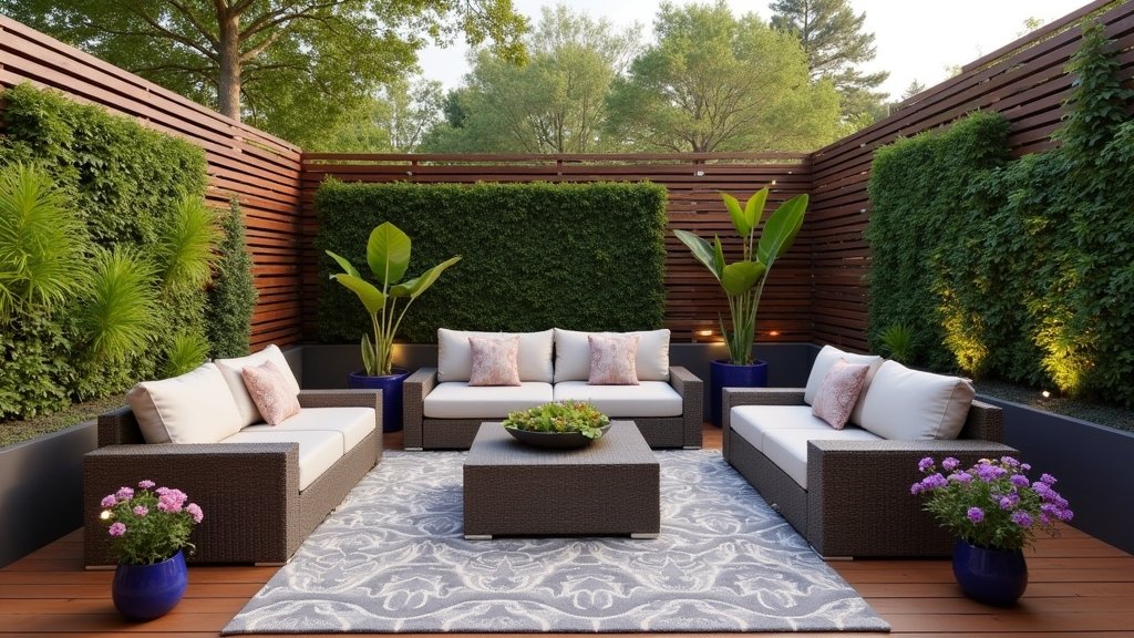 stylish and practical deck privacy