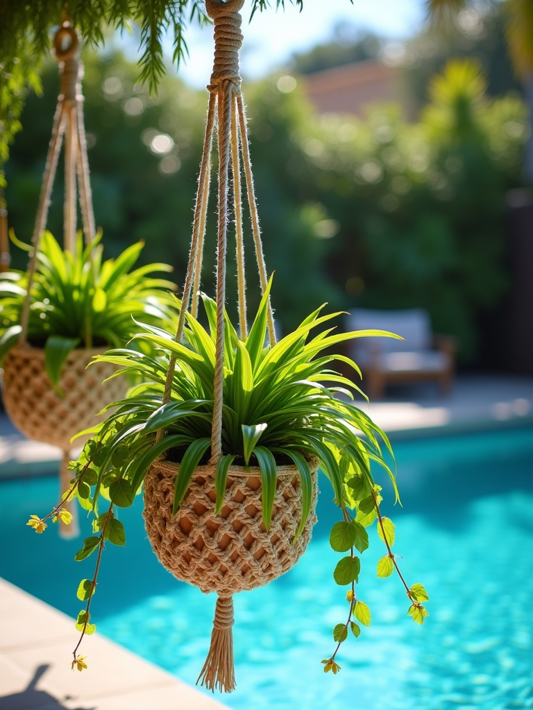 stylish poolside macram planters