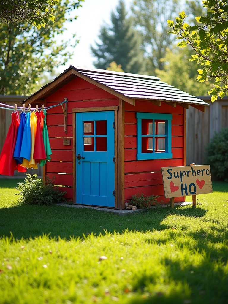 superhero headquarters backyard playhouse