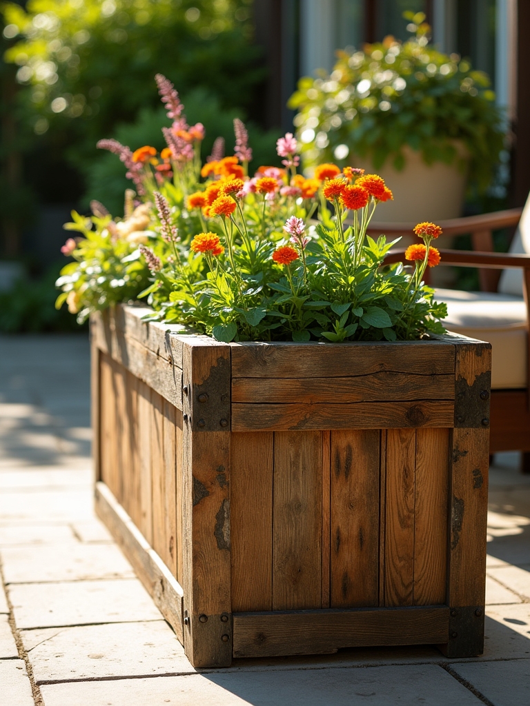 sustainable reclaimed wood planters
