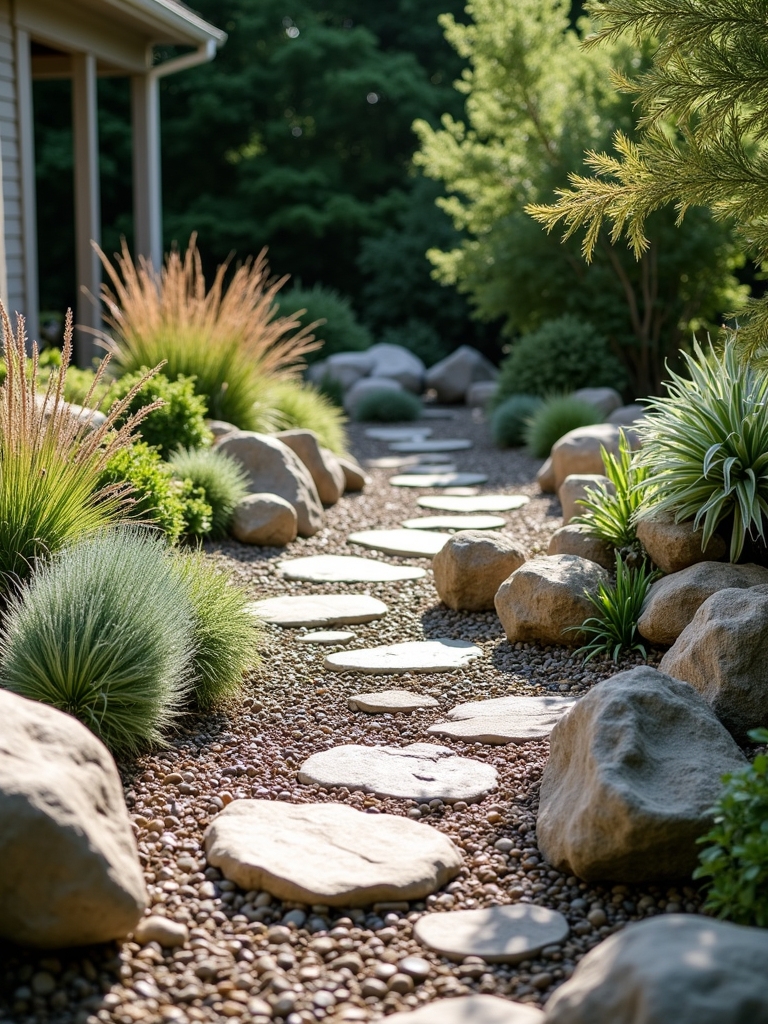 textural interest rock garden