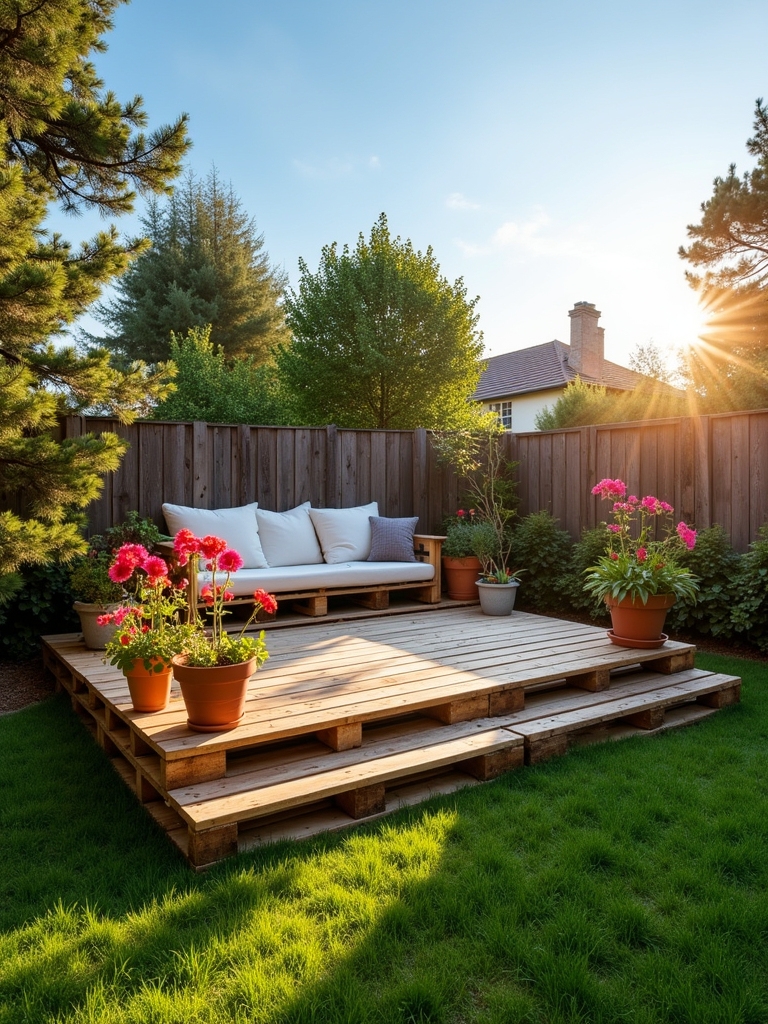 versatile outdoor pallet deck