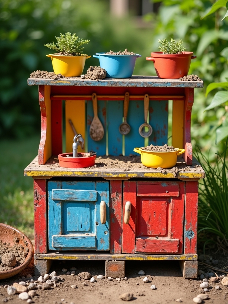 vibrant outdoor pallet kitchen