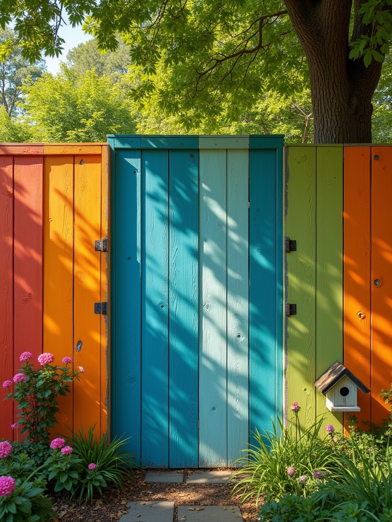 vibrant painted fence designs