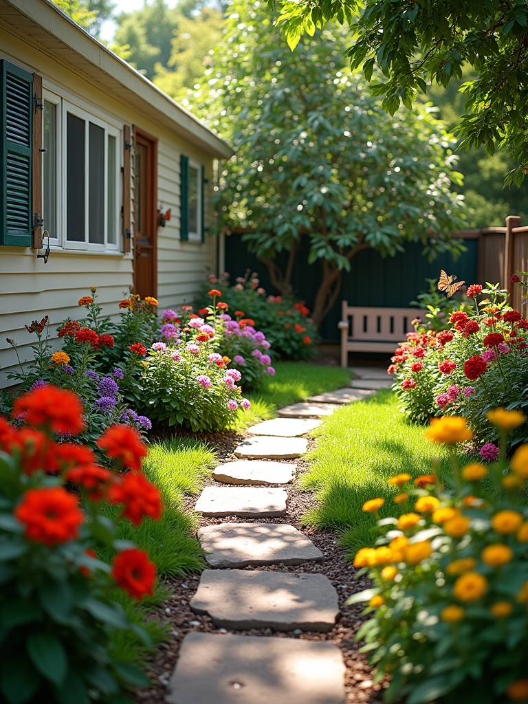 vibrant seasonal flower beds