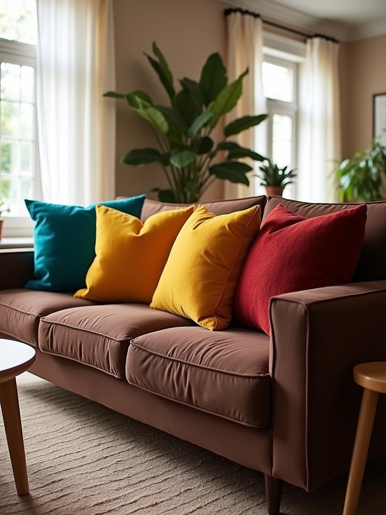 vibrant throw pillows energize