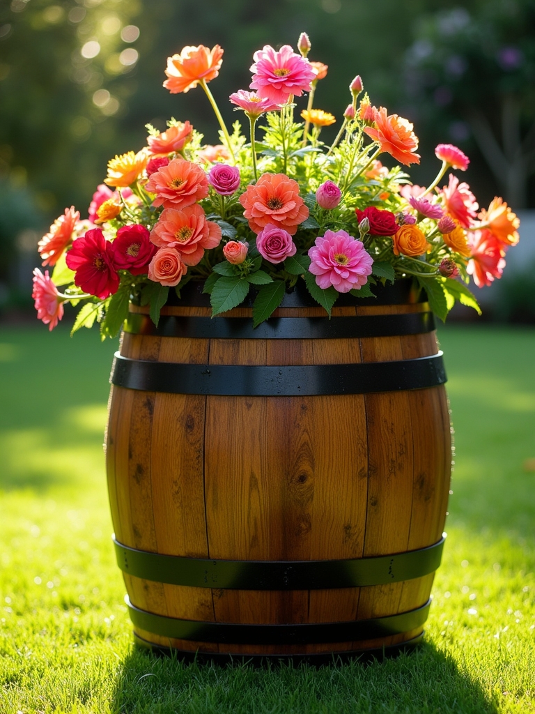 wooden barrel planter benefits
