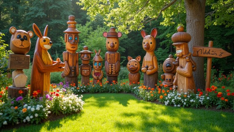wooden garden art ideas