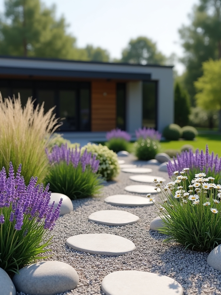 zen gravel flower bed