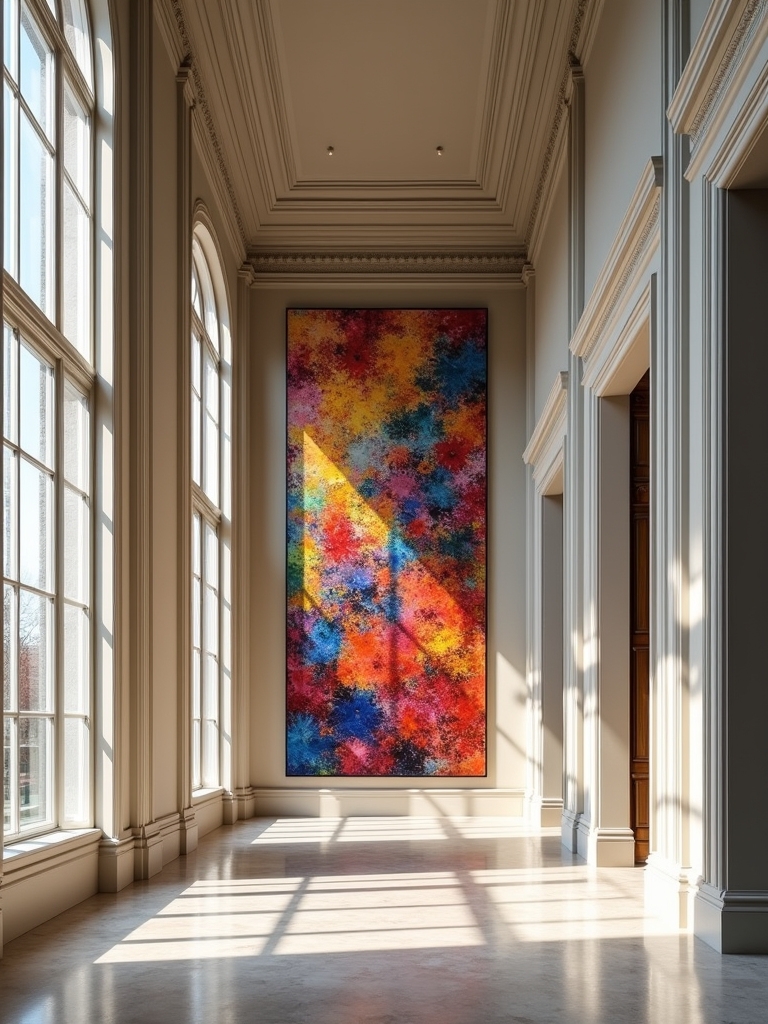 artistic showcase in hallway