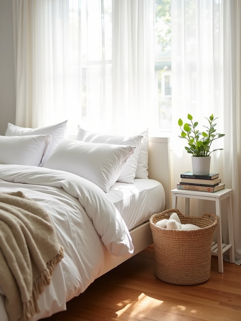 baskets enhance bedroom organization