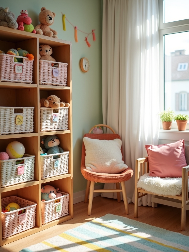 baskets enhance playroom organization