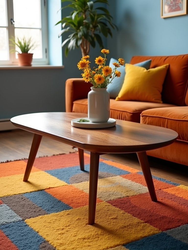 bold colorful retro coffee table