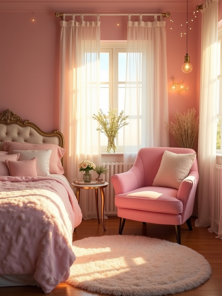bold pink accent chairs