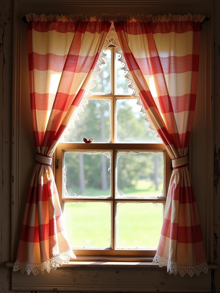 charming plaid tie up shades