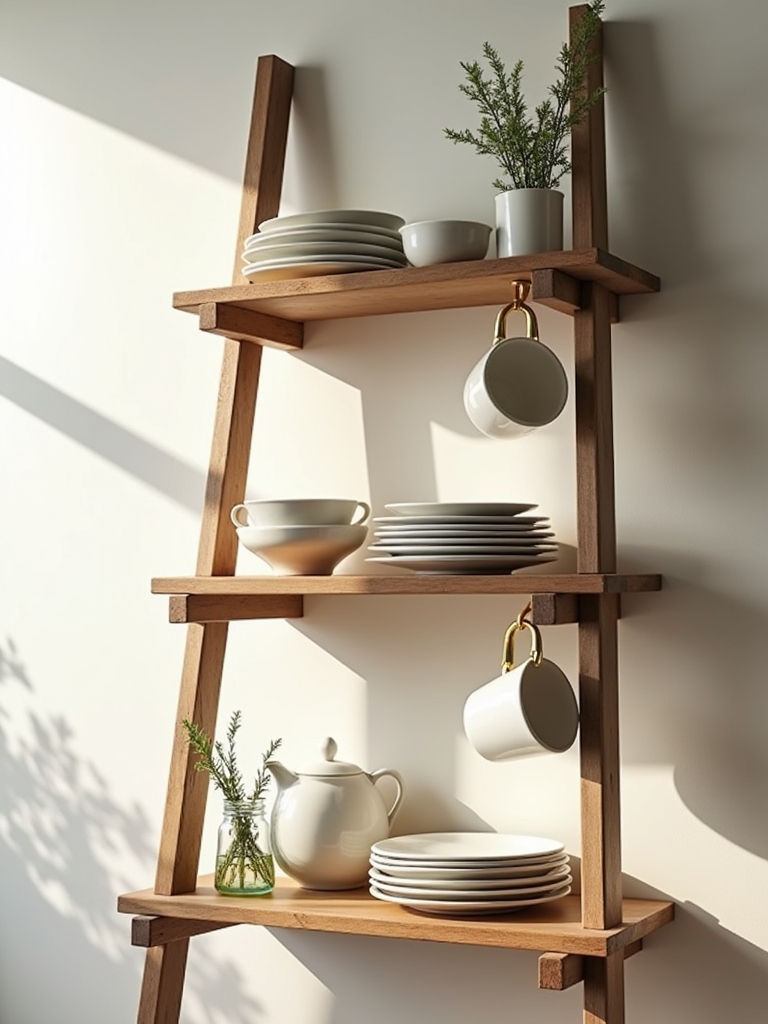 chic ladder shelf design
