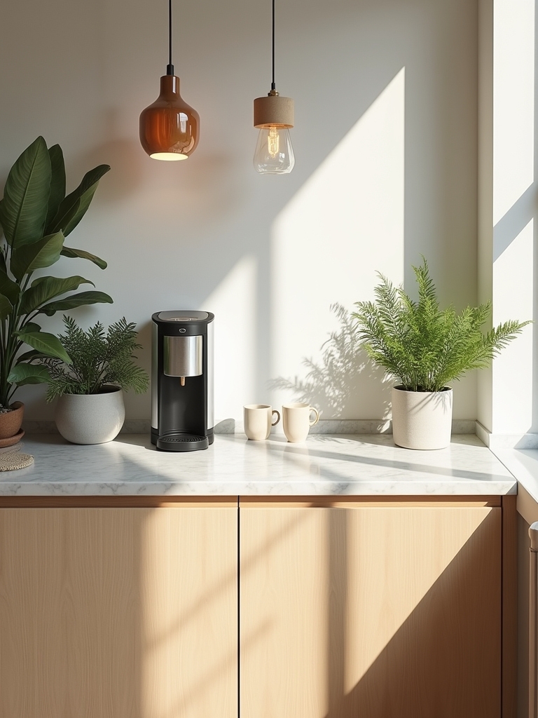 clean functional coffee bar