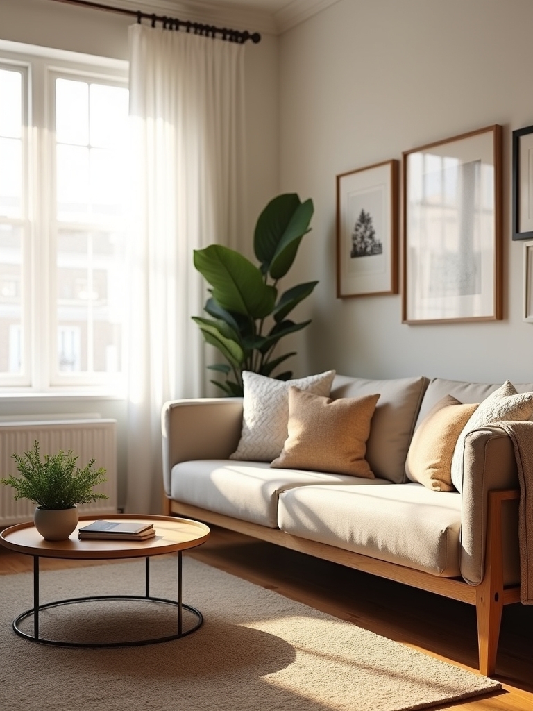clutter free minimalist living space