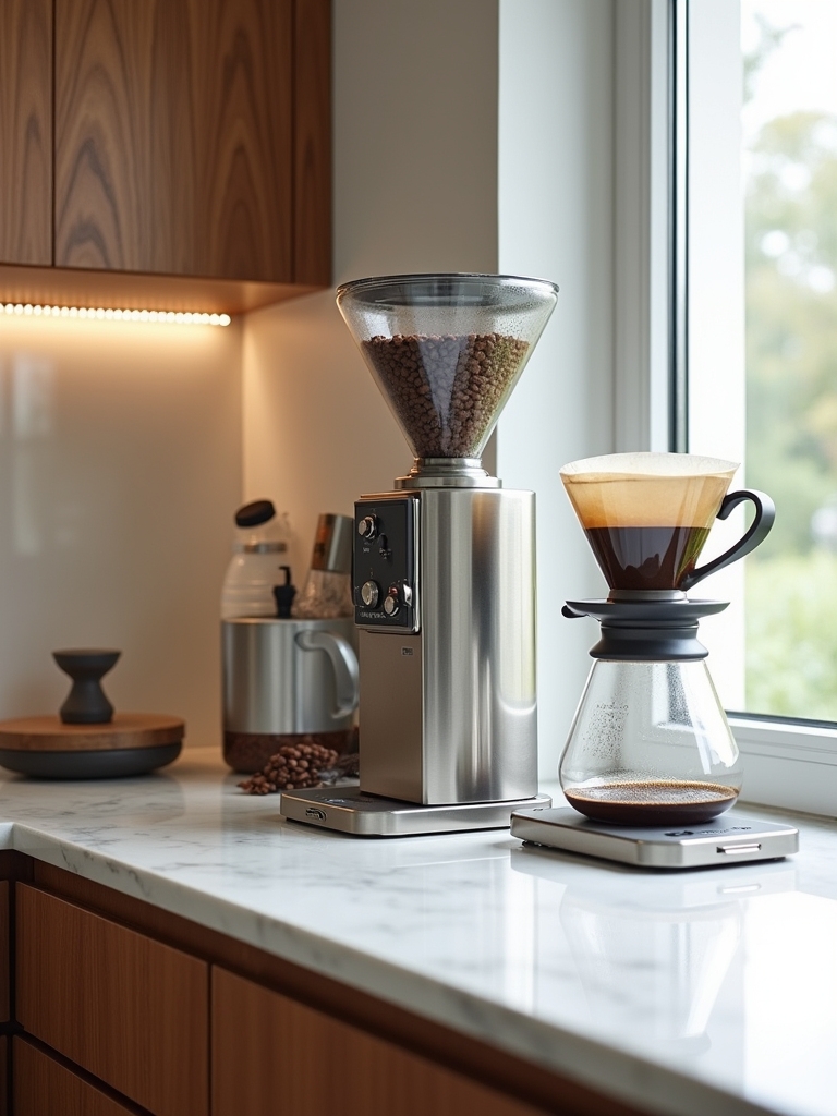 coffee grinder station setup