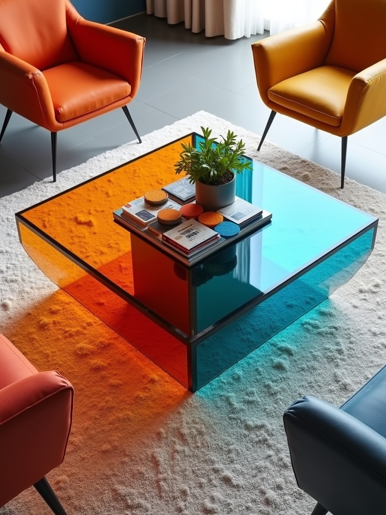 colorful acrylic coffee tables