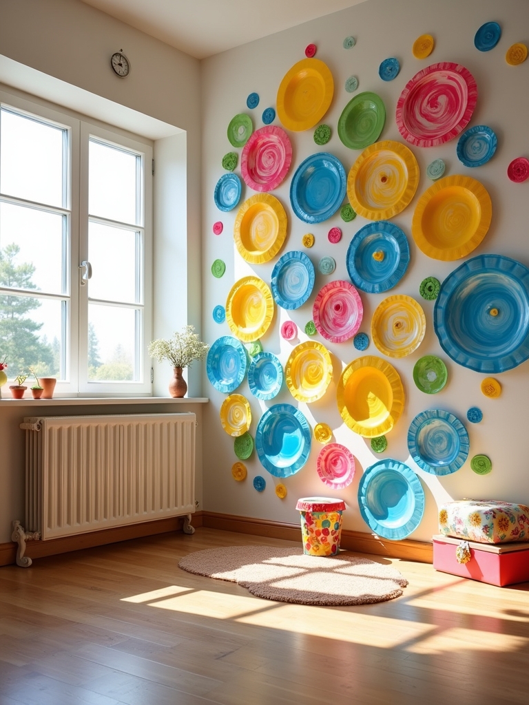 colorful paper plate art