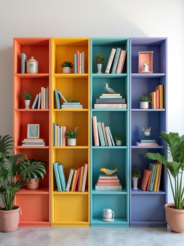 colorful shelving sparks joy