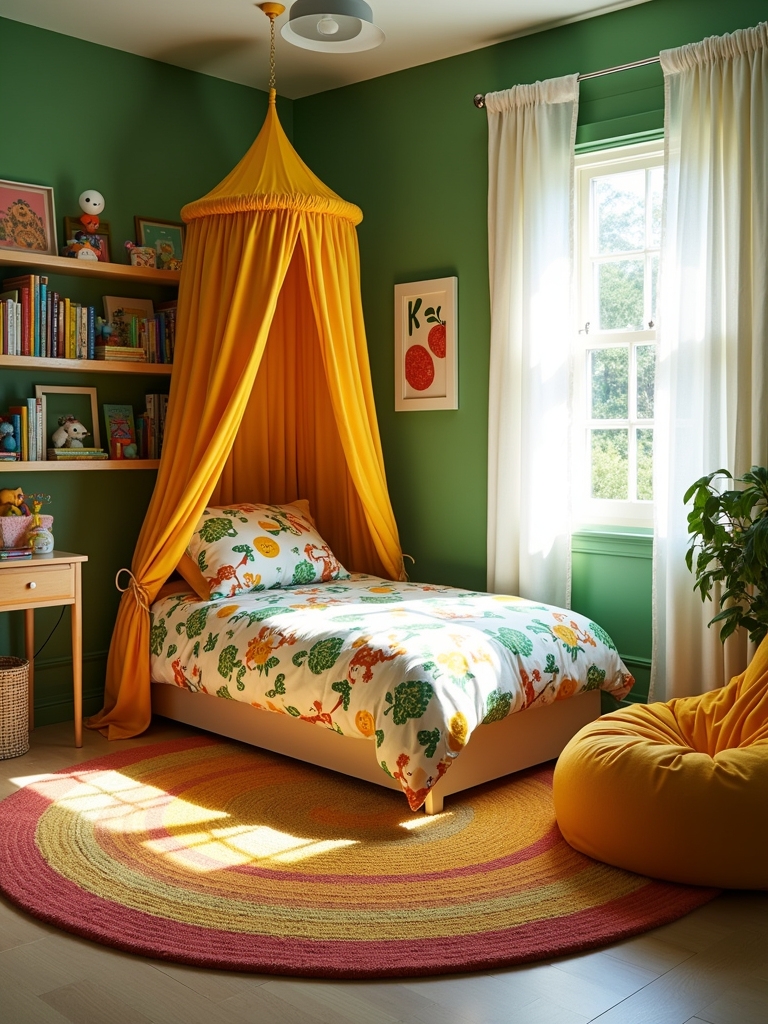 colorful themed bedroom design