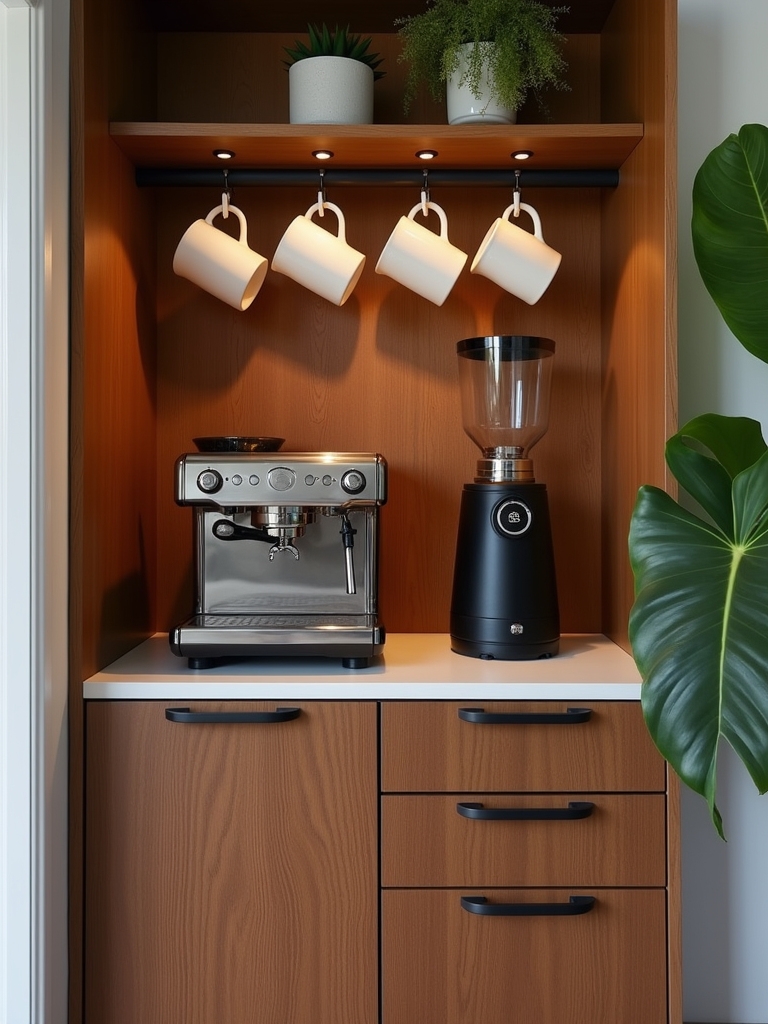 compact coffee bar design