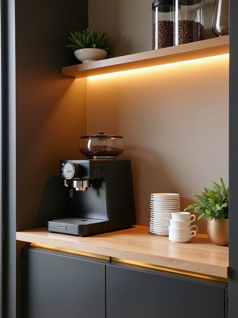 compact coffee corner setup