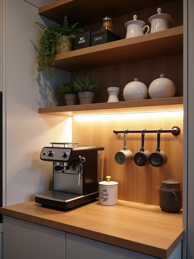 compact stylish coffee nook