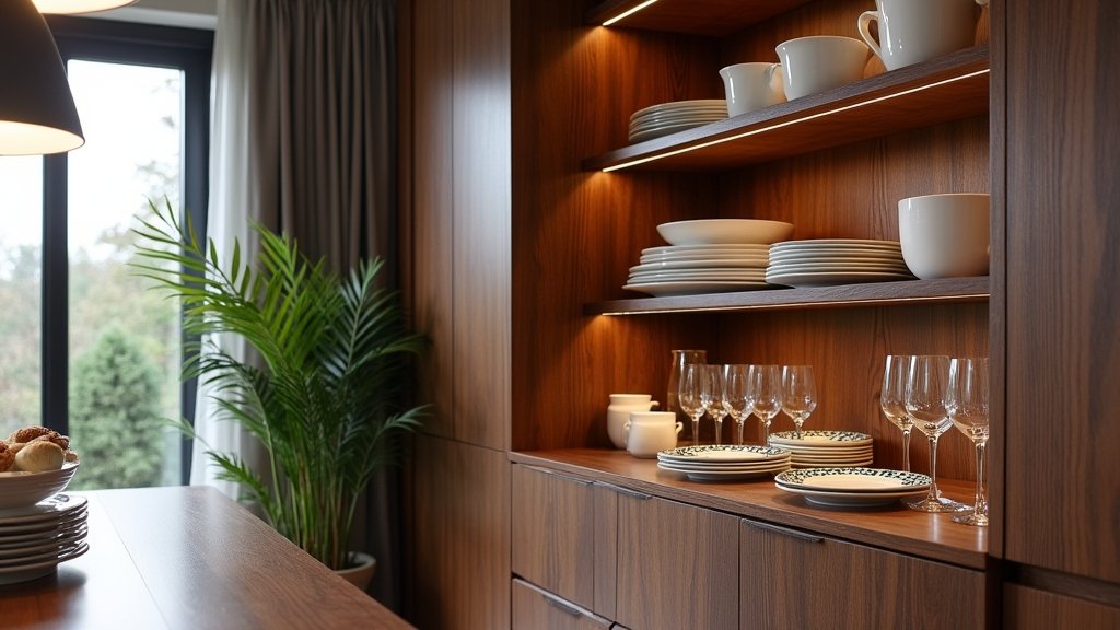 corner crockery unit design