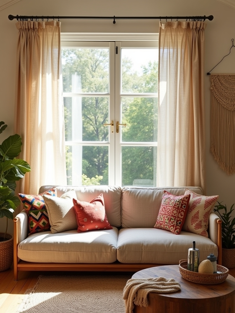 cozy bohemian patterned curtains
