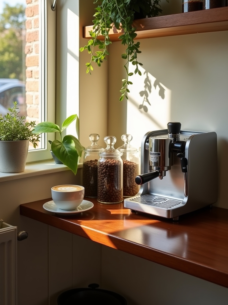 cozy coffee corner bench