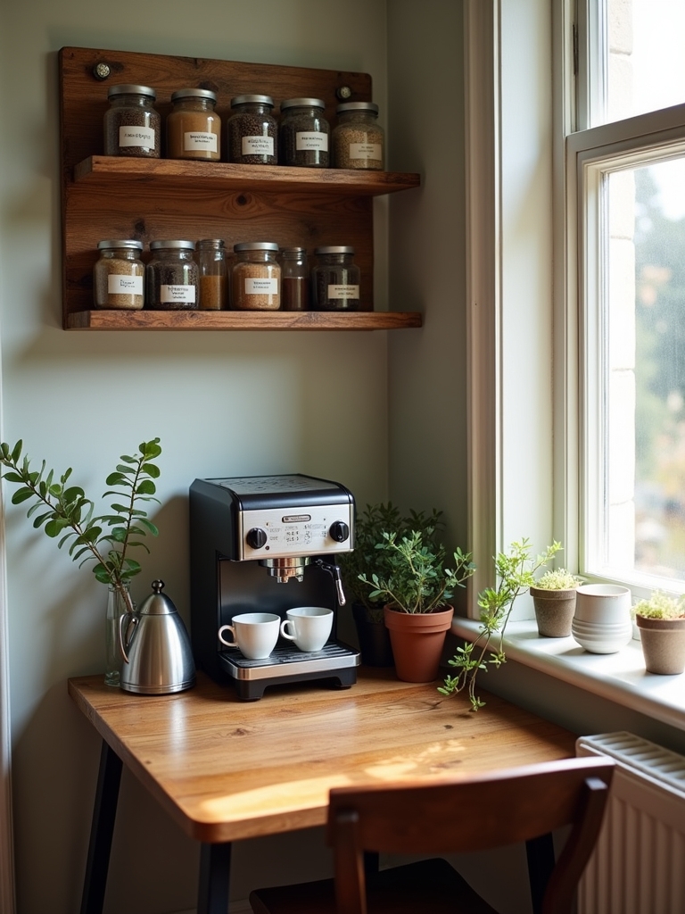 cozy compact coffee nook