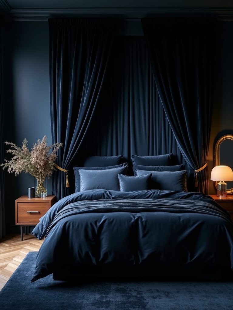 cozy deep navy retreat