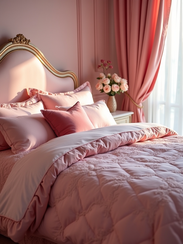 cozy luxurious pink bedding